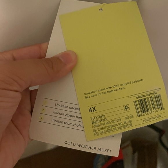 NEW All in motion cold weather jacket womens 4X white - Picture 5 of 6